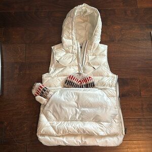 Holden side zip, puffer vest, cream color, size M